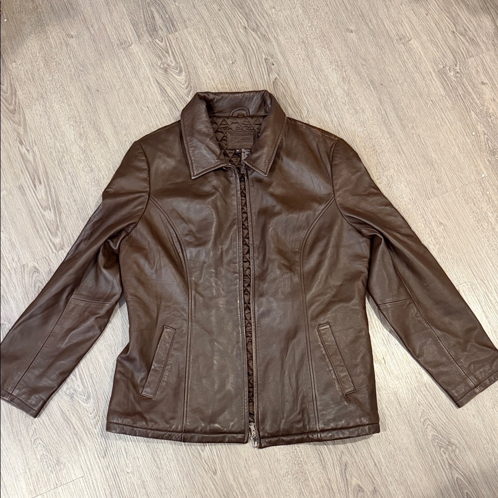 Natural Reflections Brown Leather Jacket